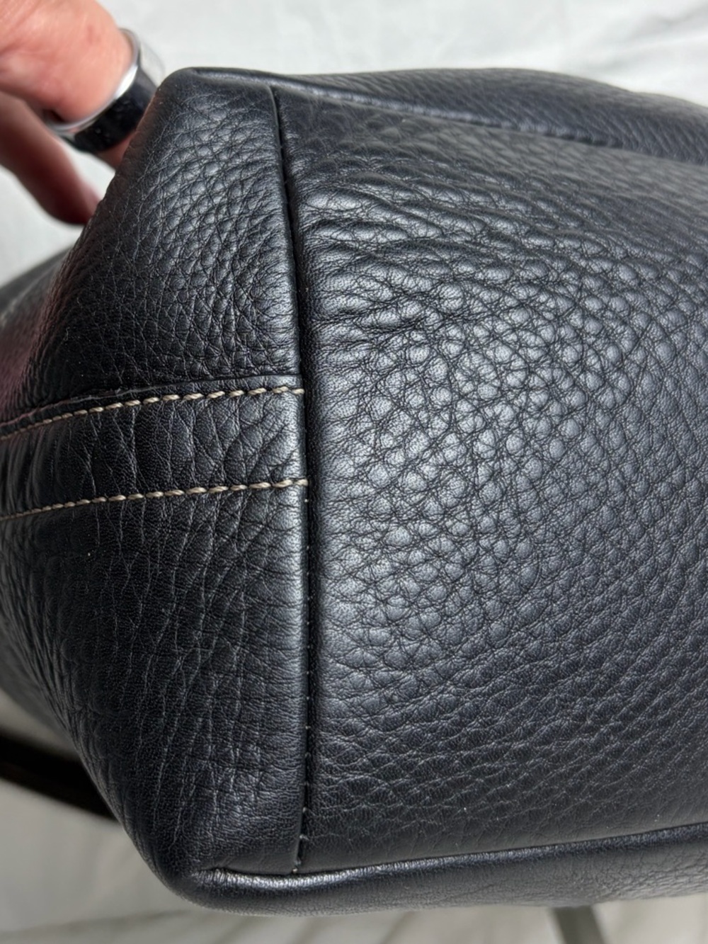 Vintage Coach B060-5717 Black Pebbled Leather Hobo Shoulder Bag - Picture 10 of 12